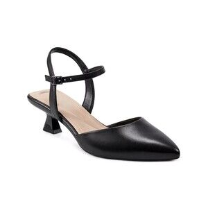 Easy Spirit Halyn Dress Pumps Women US 10W Black Leather Pointed Toe Kitten Heel
